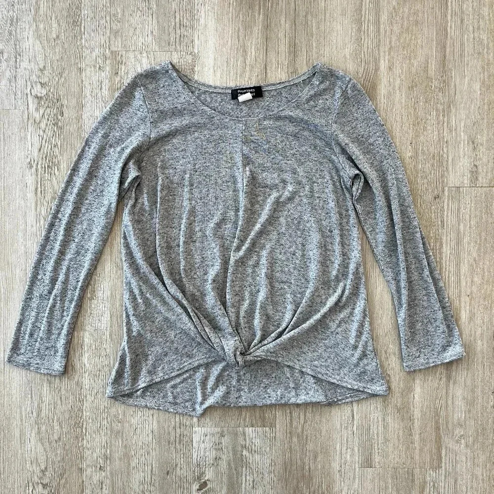 Womens Promises Promises Grey Top - 1X
